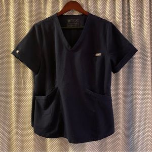 EUC Figs Navy Blue Scrub Top